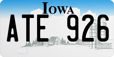 IA license plate ATE926
