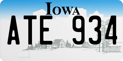 IA license plate ATE934