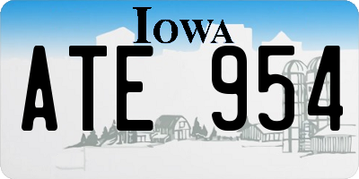 IA license plate ATE954