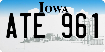 IA license plate ATE961