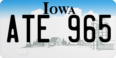 IA license plate ATE965