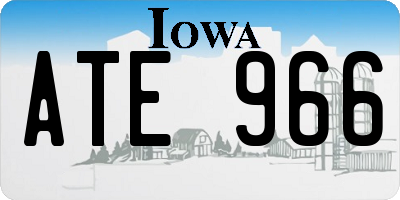 IA license plate ATE966