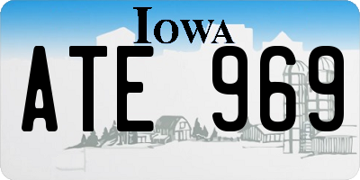 IA license plate ATE969