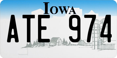 IA license plate ATE974