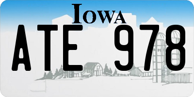 IA license plate ATE978