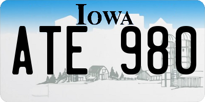 IA license plate ATE980
