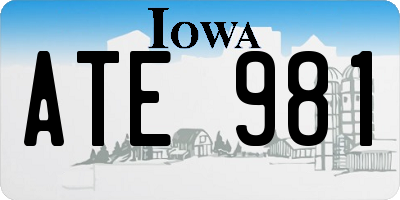 IA license plate ATE981