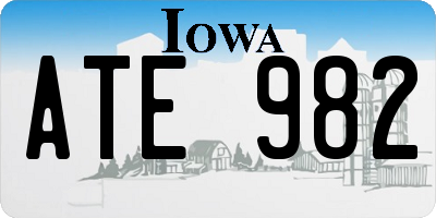 IA license plate ATE982