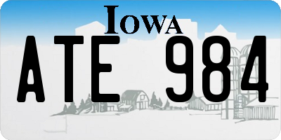 IA license plate ATE984