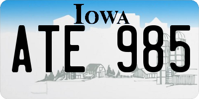 IA license plate ATE985
