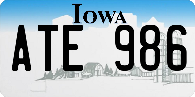 IA license plate ATE986