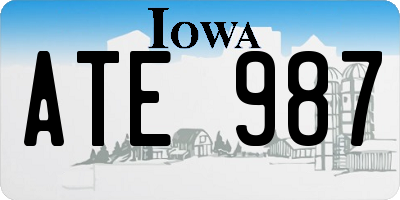 IA license plate ATE987