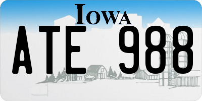IA license plate ATE988