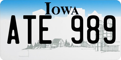IA license plate ATE989