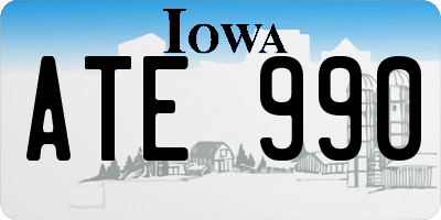 IA license plate ATE990