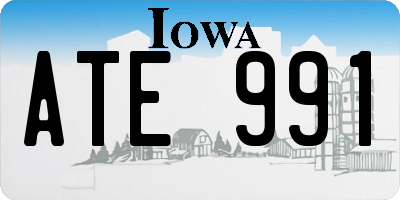 IA license plate ATE991