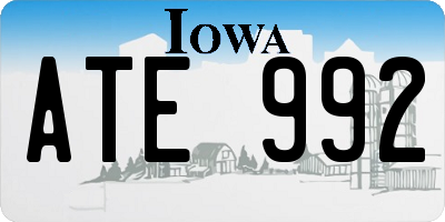 IA license plate ATE992