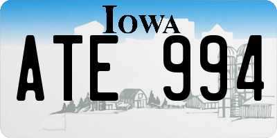 IA license plate ATE994