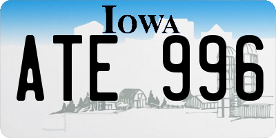 IA license plate ATE996