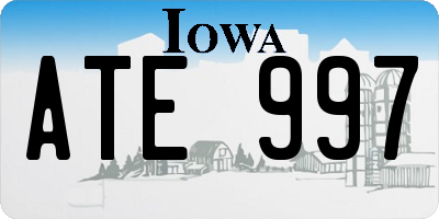 IA license plate ATE997