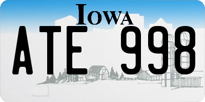 IA license plate ATE998