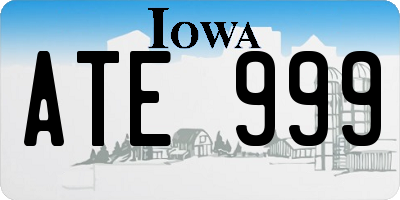 IA license plate ATE999