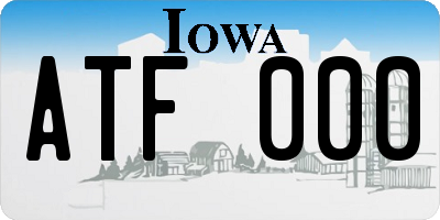 IA license plate ATF000