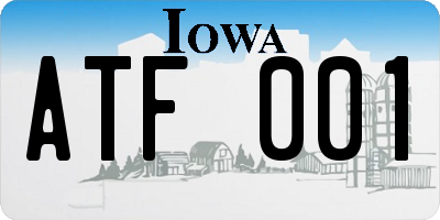 IA license plate ATF001