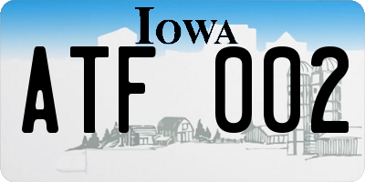 IA license plate ATF002
