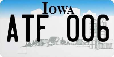 IA license plate ATF006