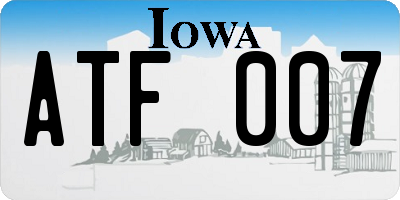 IA license plate ATF007