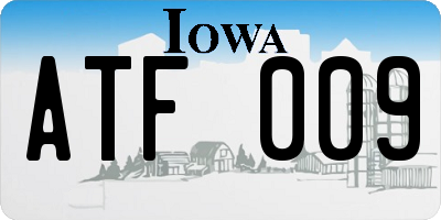 IA license plate ATF009