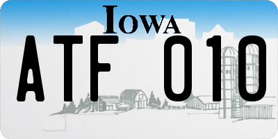 IA license plate ATF010