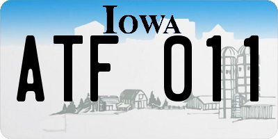 IA license plate ATF011