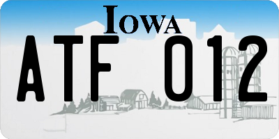IA license plate ATF012