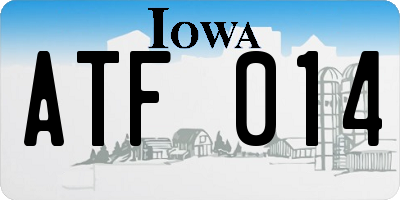 IA license plate ATF014