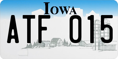 IA license plate ATF015