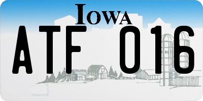 IA license plate ATF016