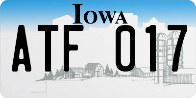 IA license plate ATF017