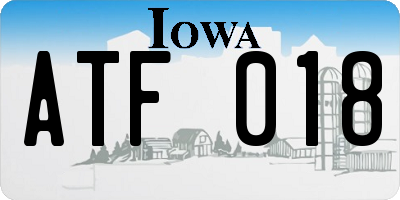 IA license plate ATF018