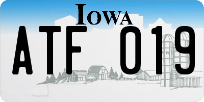 IA license plate ATF019