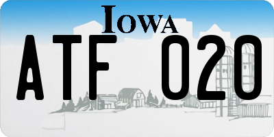 IA license plate ATF020