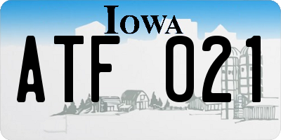 IA license plate ATF021