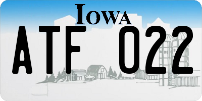 IA license plate ATF022