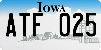 IA license plate ATF025