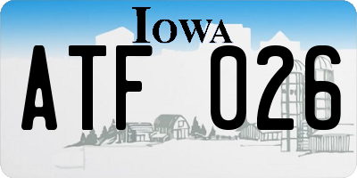 IA license plate ATF026
