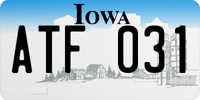 IA license plate ATF031