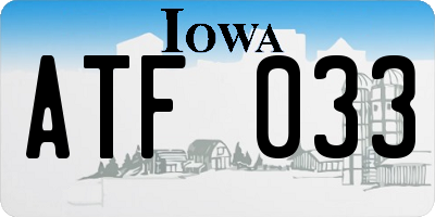 IA license plate ATF033