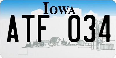 IA license plate ATF034