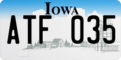 IA license plate ATF035